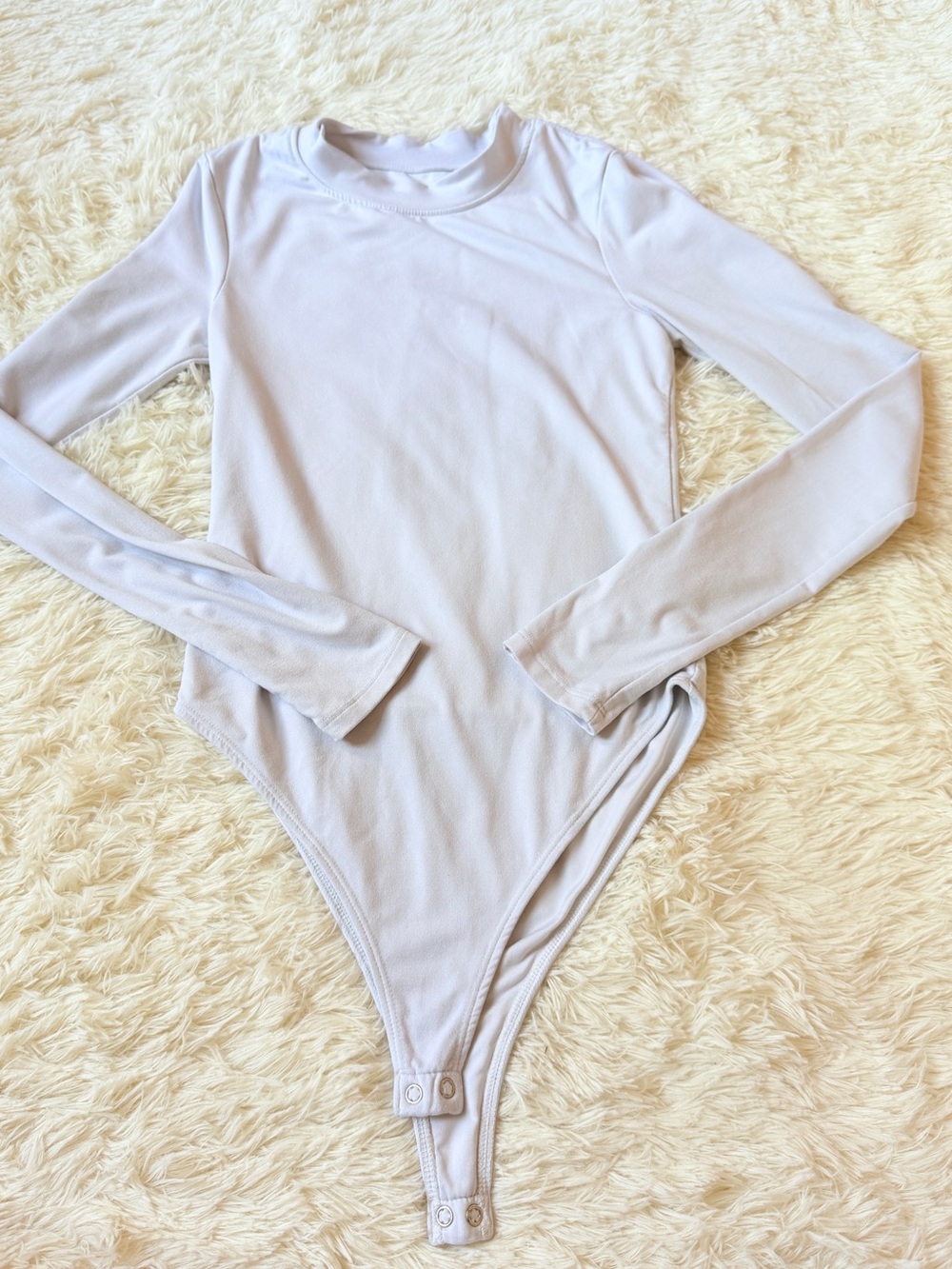 Good American Scuba Crewneck Bodysuit White Long Sleeve Snap Closure - Picture 2 of 7